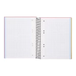 Galery – Caderno espiral liderpapel a5 micro papercoat capa forrada 140 f 75 gr quadricula 5mm 5 bandas 6 furos vermelho0