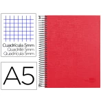 Thumbnail-Caderno espiral liderpapel a5 micro papercoat capa forrada 140 f 75 gr quadricula 5mm 5 bandas 6 furos vermelho