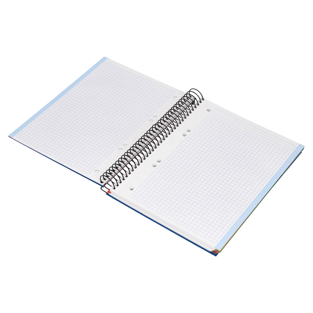 Galery – Caderno espiral liderpapel a5 micro papercoat capa forrada 140 f 75 gr quadricula 5mm 5 bandas 6 furos azul0