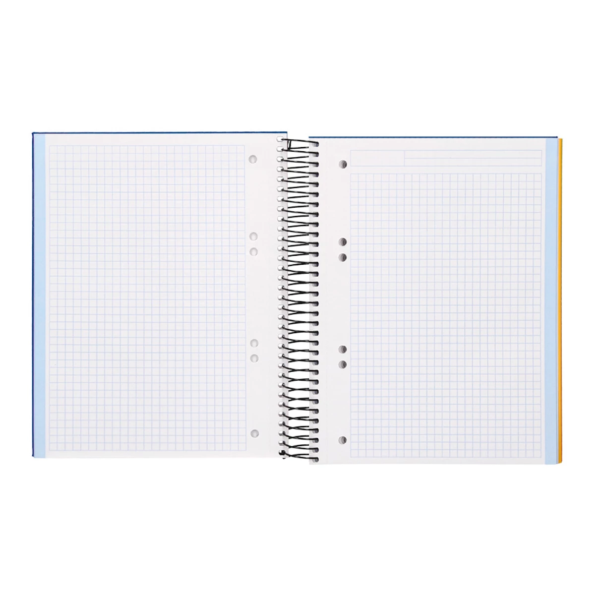 Galery – Caderno espiral liderpapel a5 micro papercoat capa forrada 140 f 75 gr quadricula 5mm 5 bandas 6 furos azul0