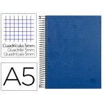 Thumbnail-Caderno espiral liderpapel a5 micro papercoat capa forrada 140 f 75 gr quadricula 5mm 5 bandas 6 furos azul