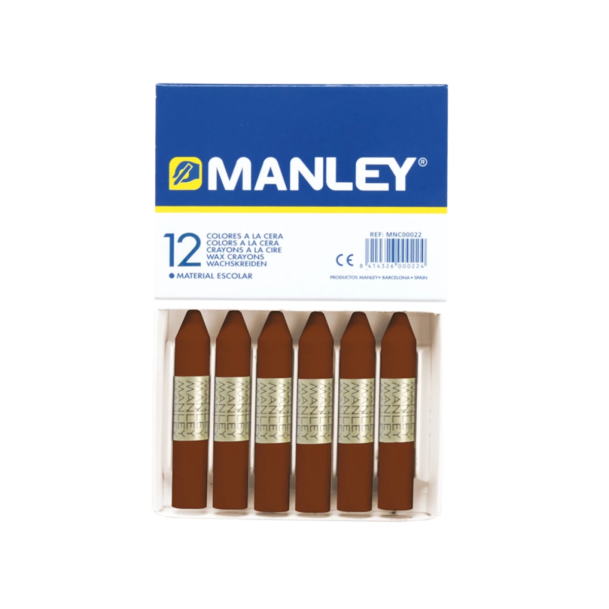 Galery – Lapis de cera manley 12 unidades pardo0