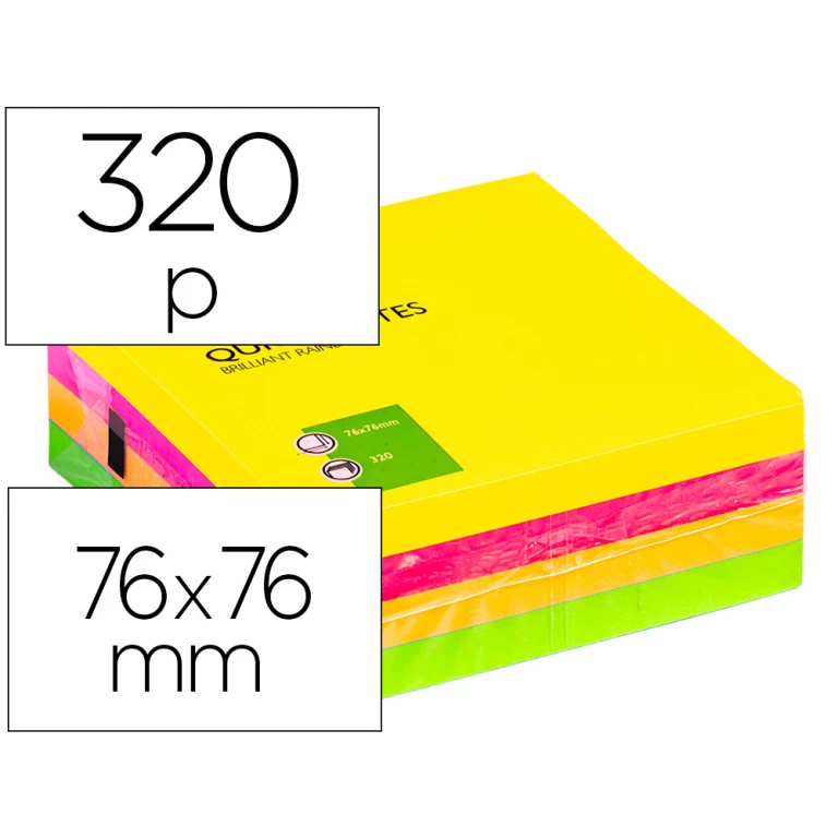 Thumbnail-Bloco de notas adesivas q-connect fluorescente 76 x 76 mm com 320 folhas