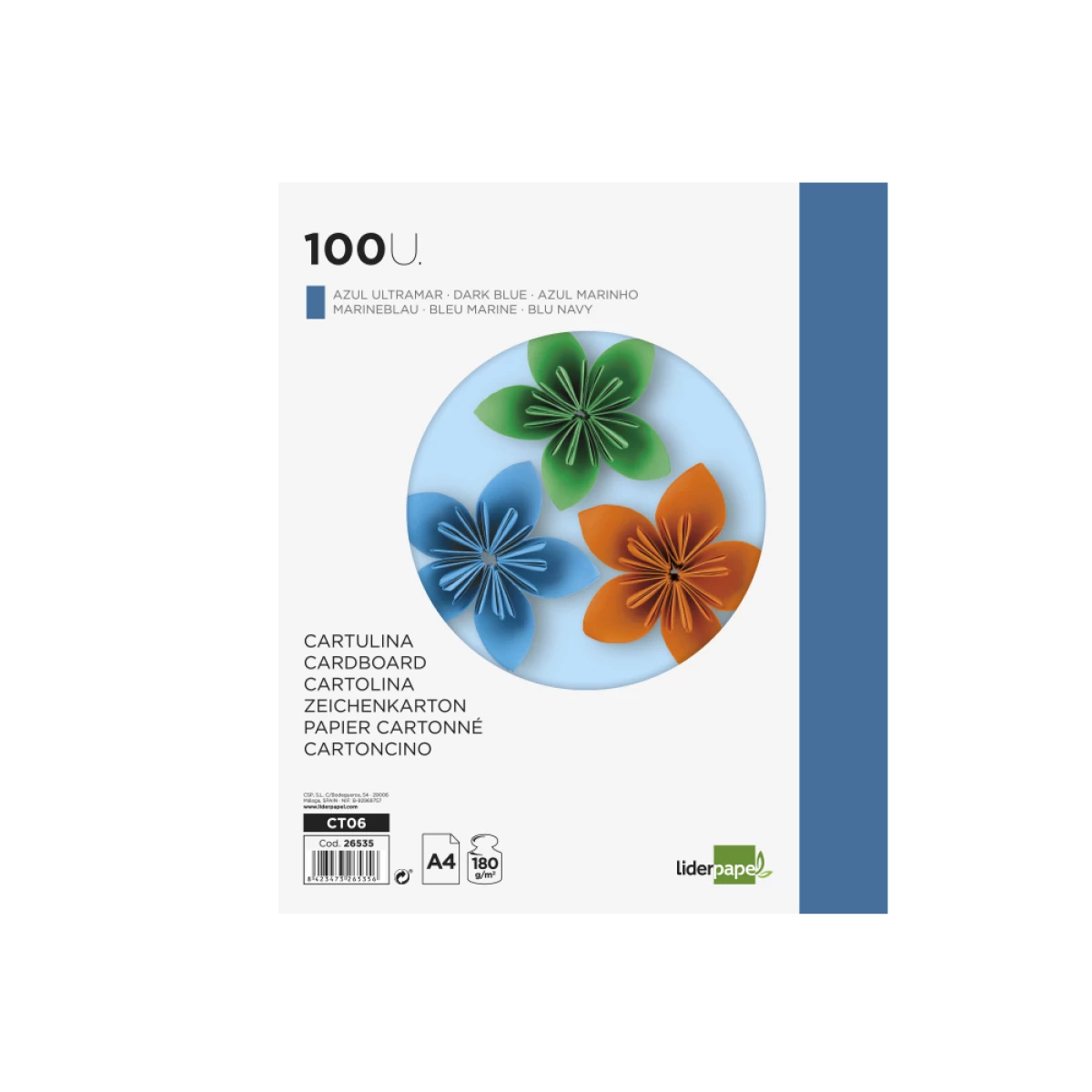 Galery – Cartolina liderpapel din a4 180 gr azul marinho pack de 100 unidades0