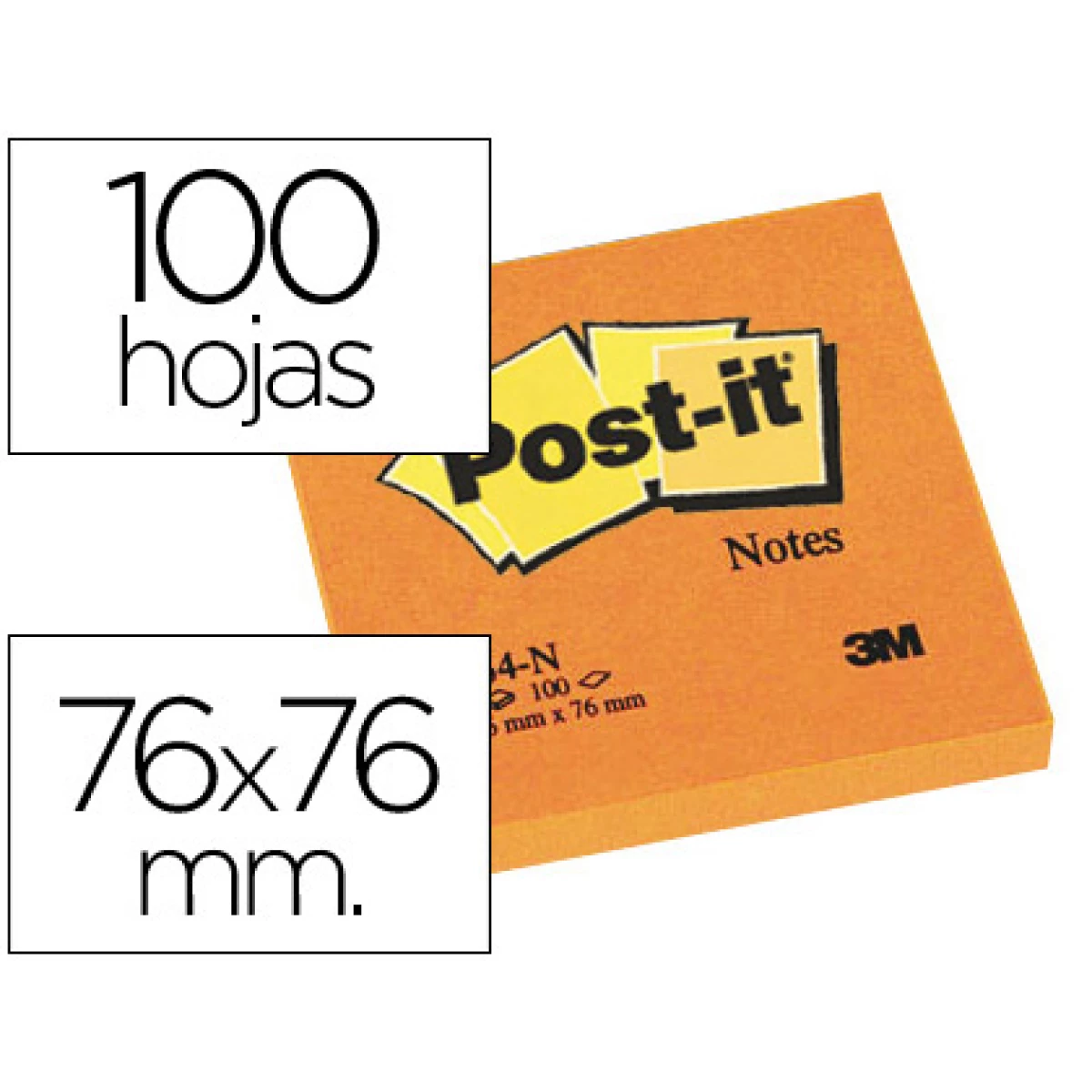 Thumbnail-Bloco de notas adesivas post-it laranja 76 x 76 mm