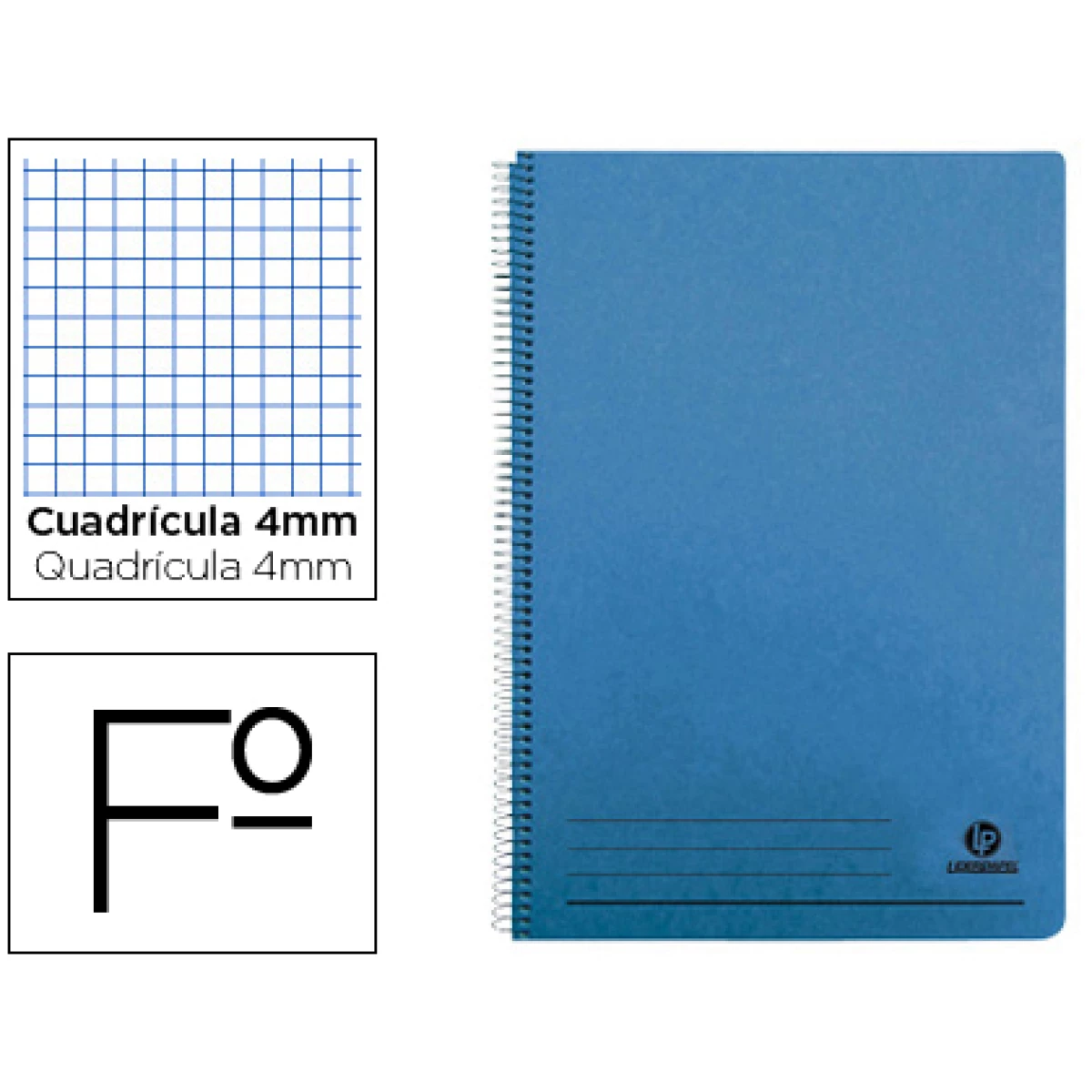 Thumbnail-Caderno espiral liderpapel folio 100 f quadricula de 4 mm capa azul com margem 70 grs – 5 unidades