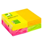 Galery – Bloco de notas adesivas q-connect fluorescente 127 x 76 mm com 100 folhas pack de 12 em 4 cores0