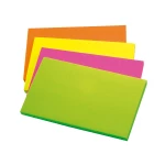 Galery – Bloco de notas adesivas q-connect fluorescente 127 x 76 mm com 100 folhas pack de 12 em 4 cores0