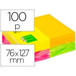 Thumbnail-Bloco de notas adesivas q-connect fluorescente 127 x 76 mm com 100 folhas pack de 12 em 4 cores