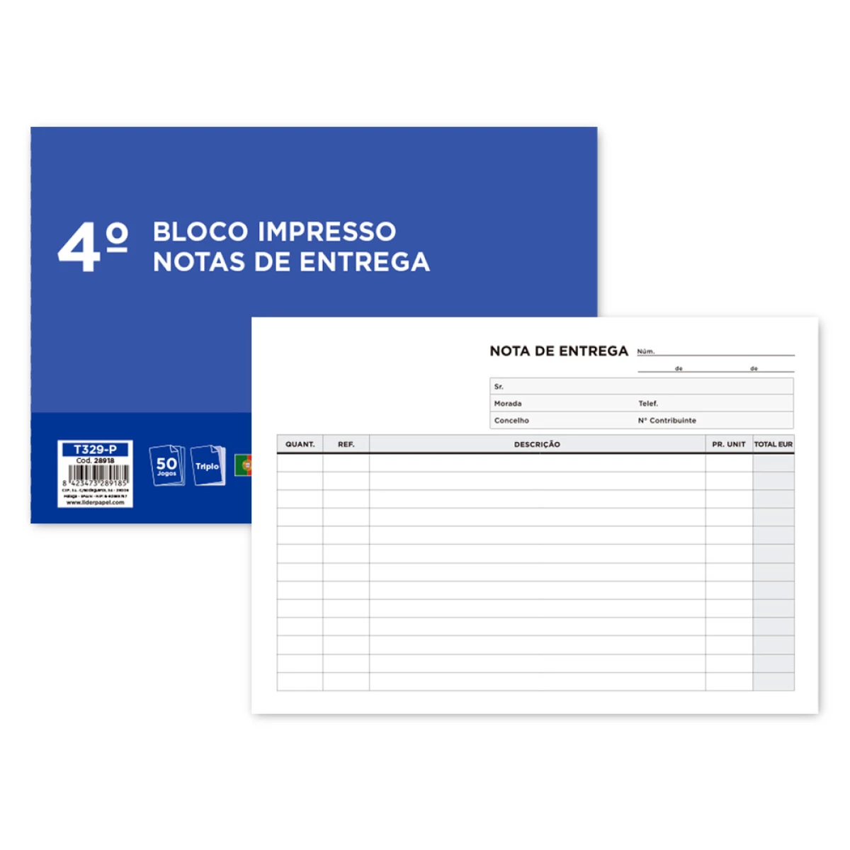 Thumbnail-Bloco de entregas triplicado 155×215 mm