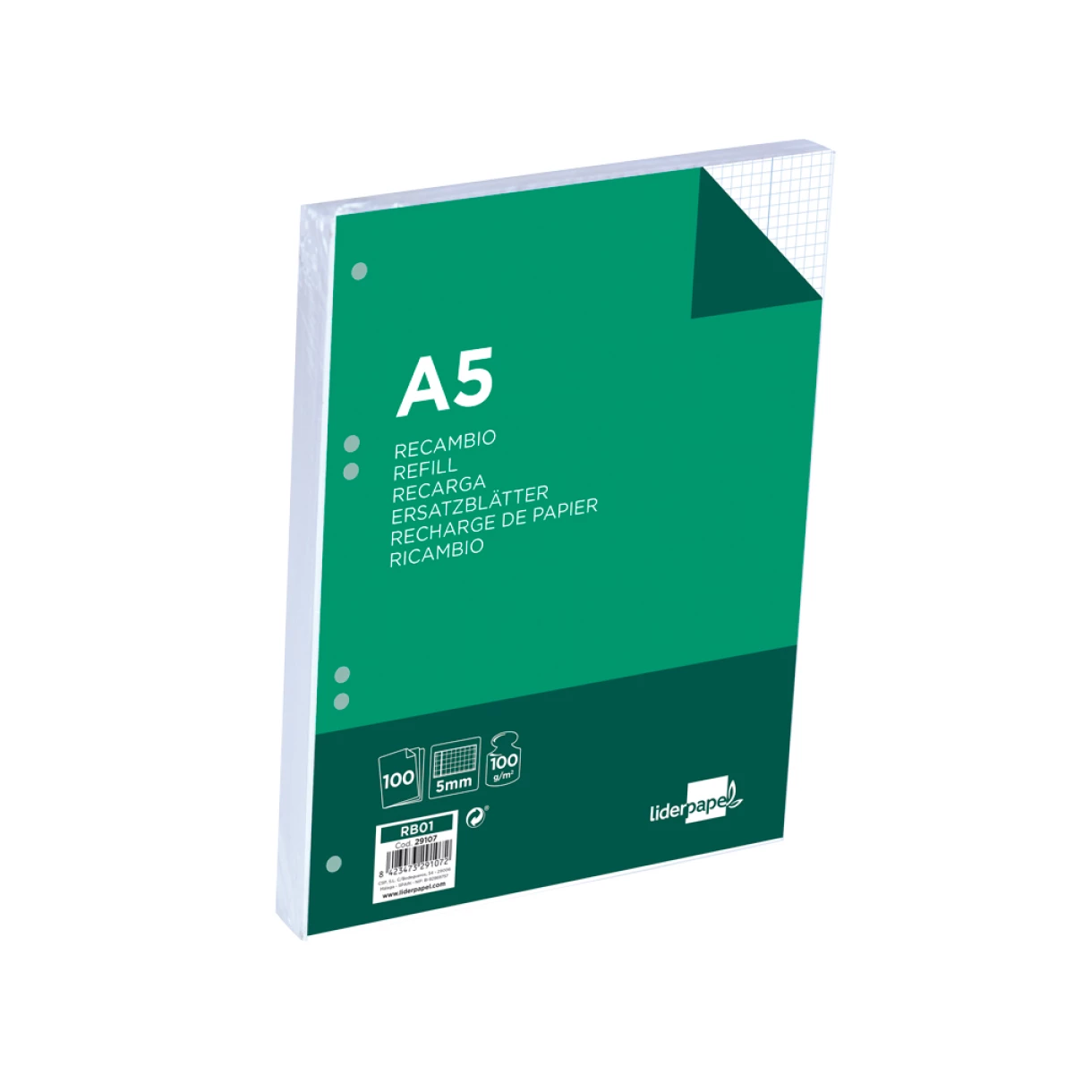 Galery – Recarga liderpapel din a5 100 f 100 gr quadriculado0