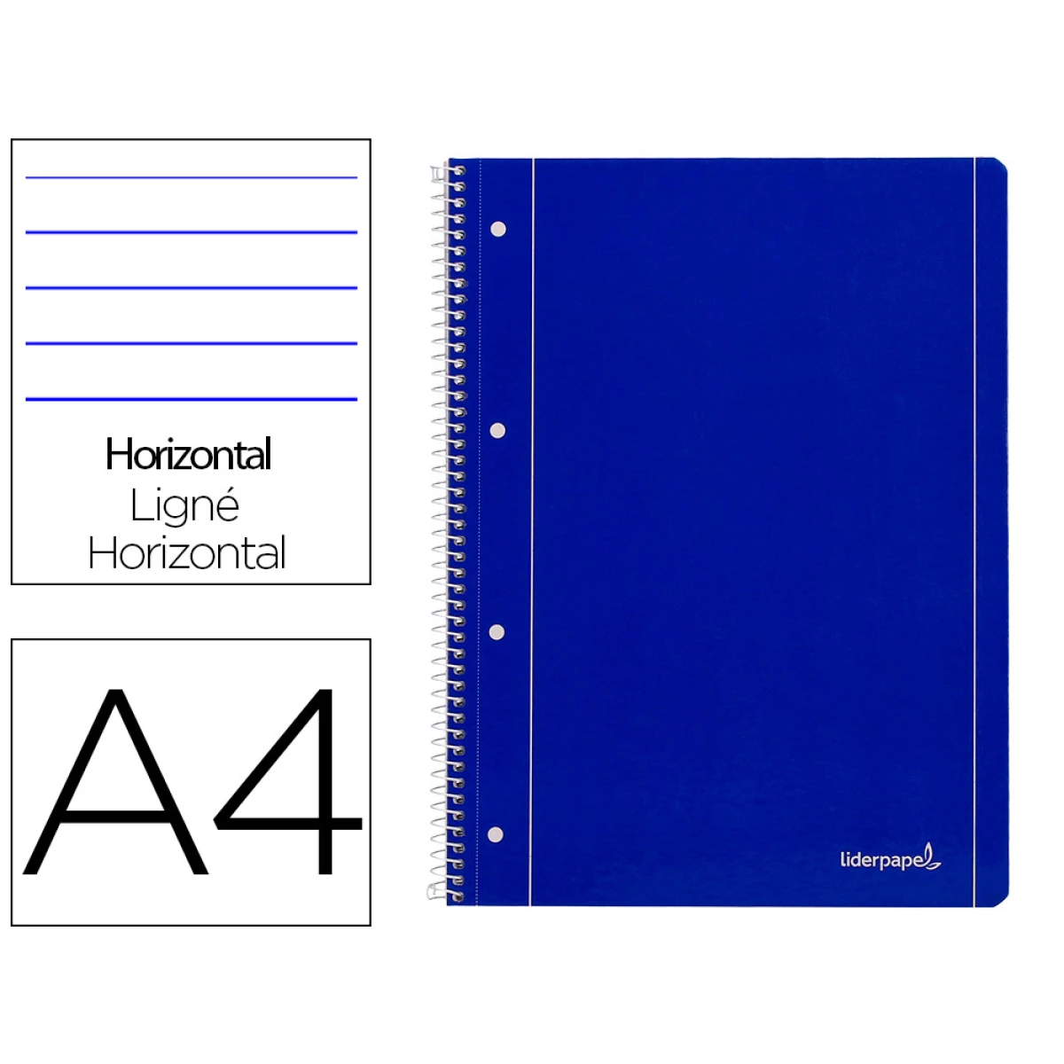 Thumbnail-Caderno espiral liderpapel capa azul 80 f din a4 pautado