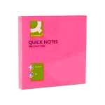 Galery – Bloco de notas adesivas q-connect rosa fluorescente 76 x 76 mm com 80 folhas0