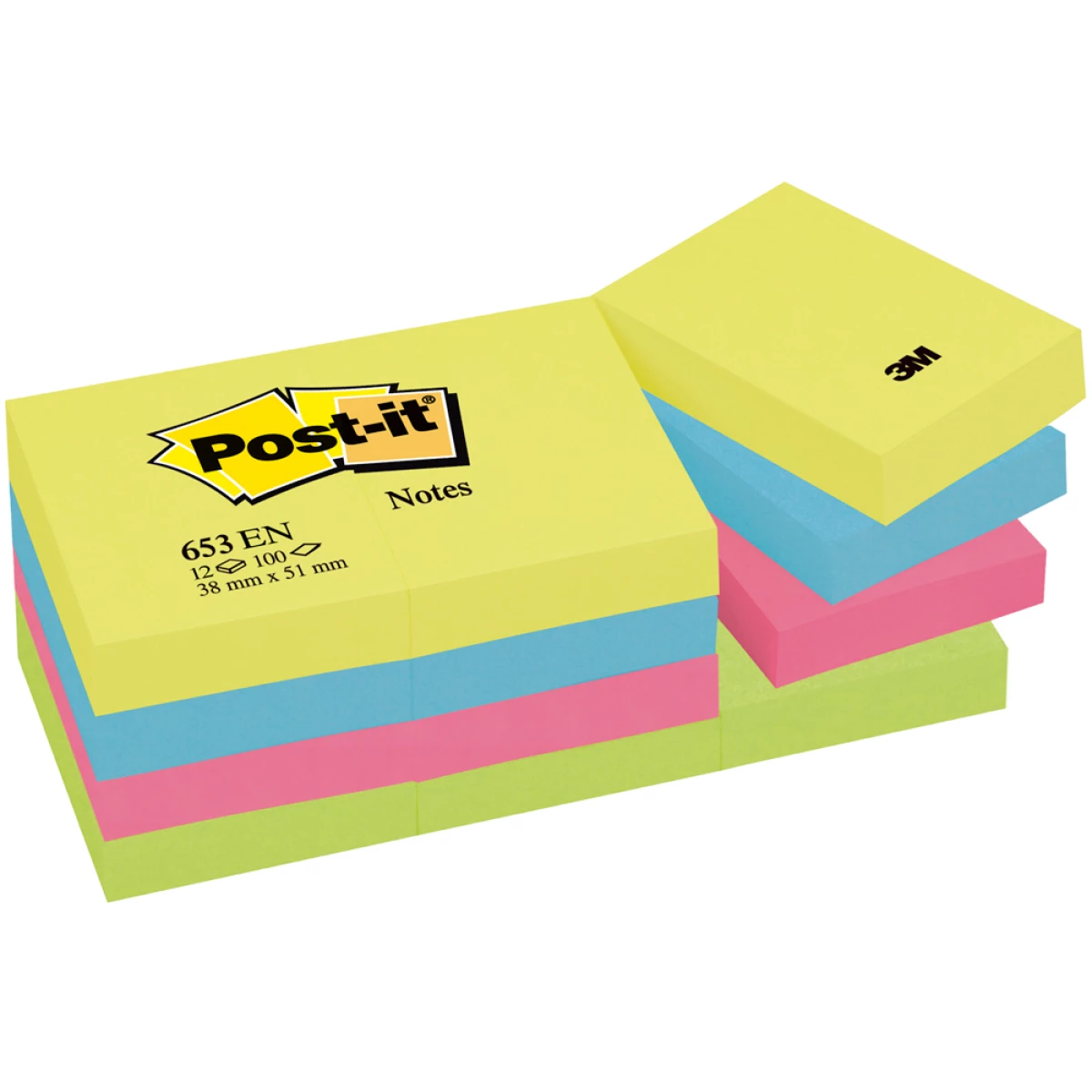 Galery – Bloco de notas adesivas post-it neon. 38 x 51 mm0