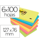 Thumbnail-Bloco de notas adesivas post-it neon. 76 x 127 mm