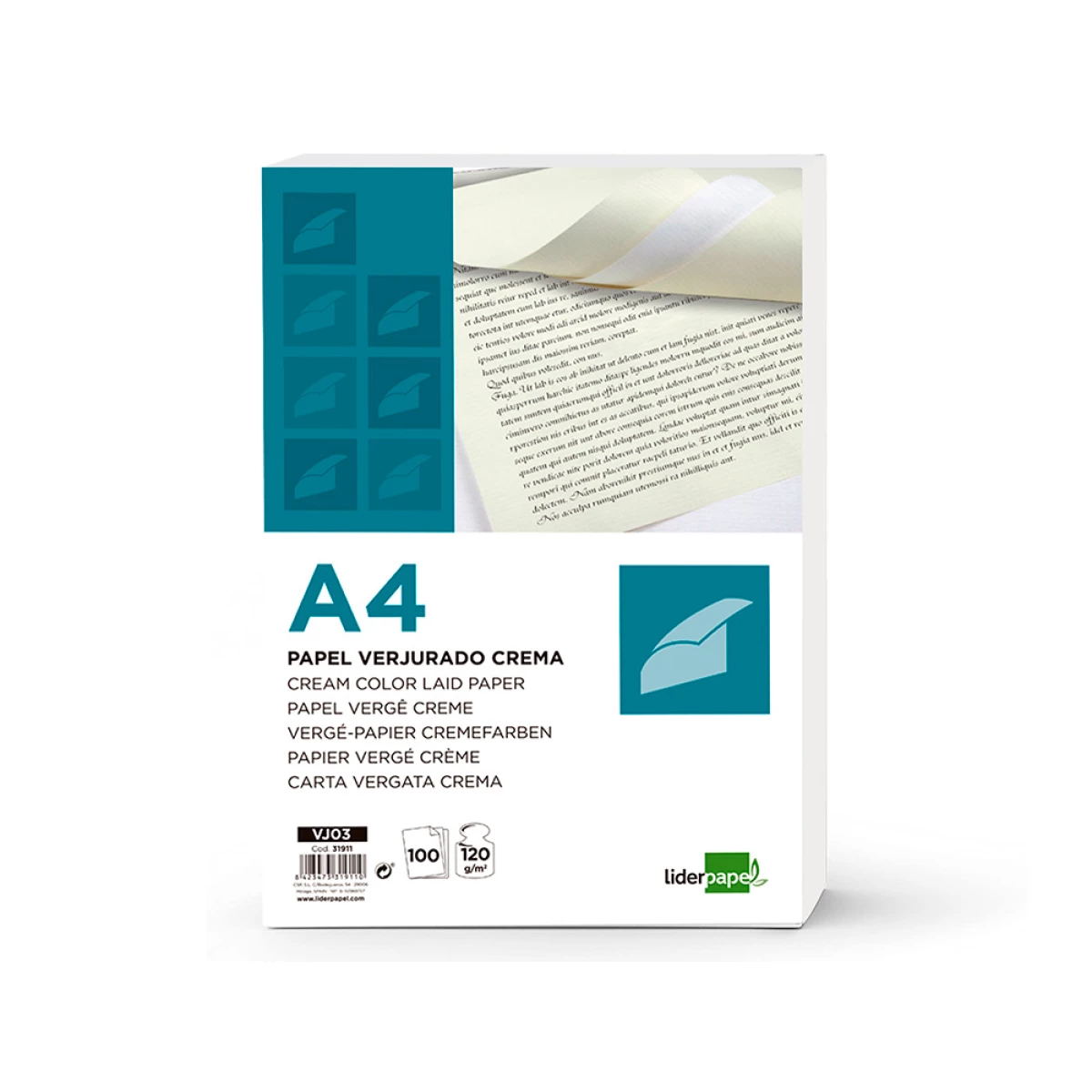 Galery – Papel verge liderpapel din a4 120 gr creme embalagem de 100 folhas0