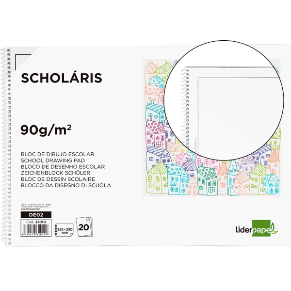 Thumbnail-Bloco de desenho liderpapel monet folio espiral 20 folhas 90 gr