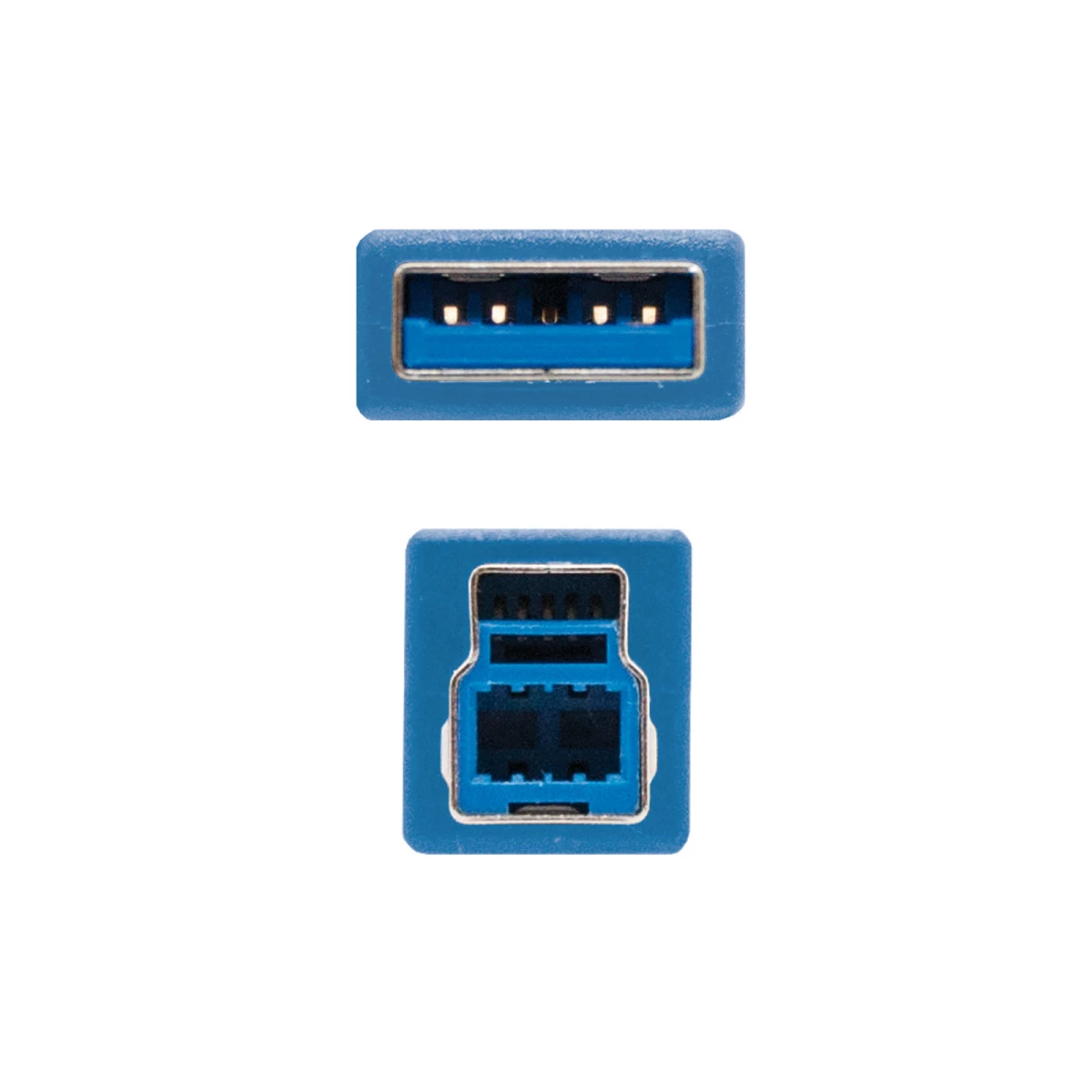 Galery – Nanocable 10.01.0802-BL cabo USB 2 m USB 3.2 Gen 1 (3.1 Gen 1) USB A USB B Azul0