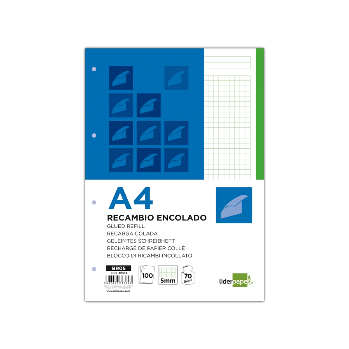 Galery – Bloco/recarga liderpapel colado din a4 100 f verde0