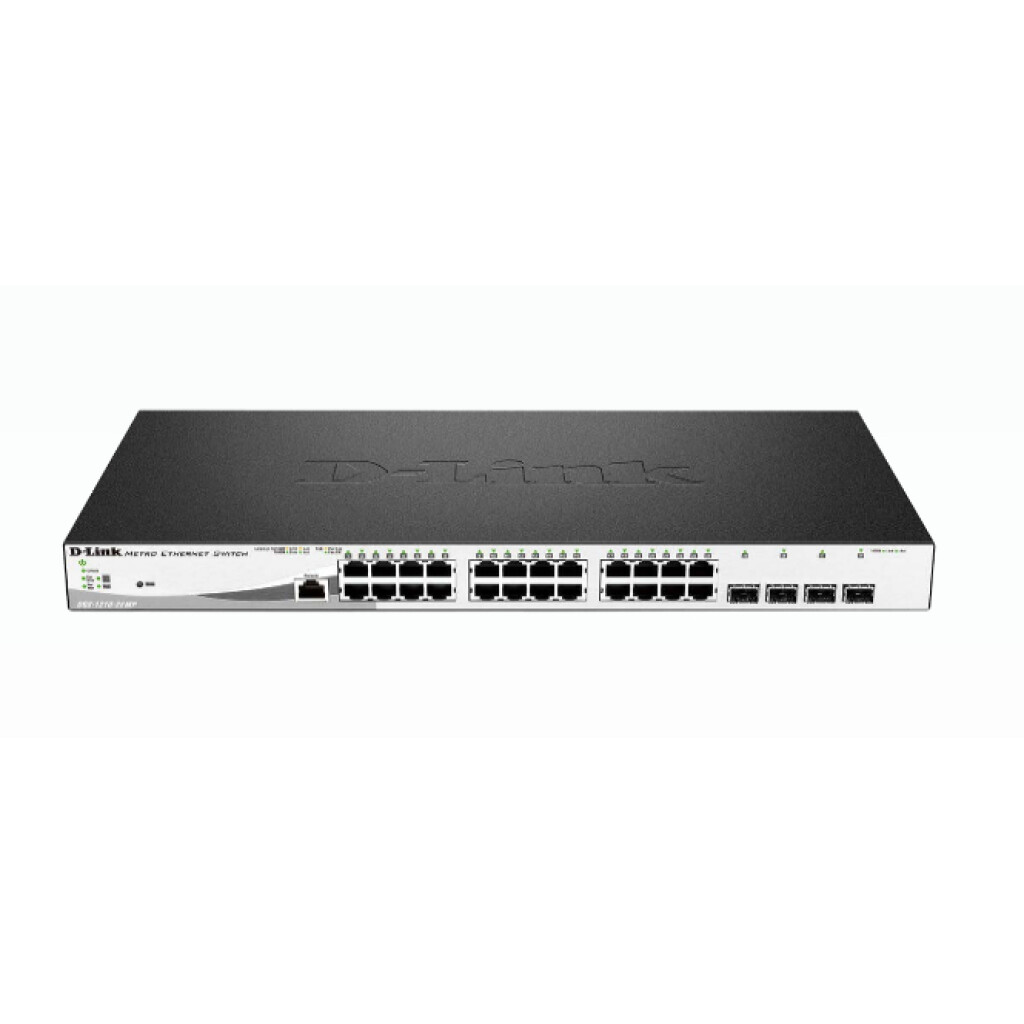 Thumbnail-D-Link DGS-1210-28MP/E switch de rede Gerido L2 Gigabit Ethernet (10/100/1000) Power over Ethernet (PoE) 1U Preto, Cinzento