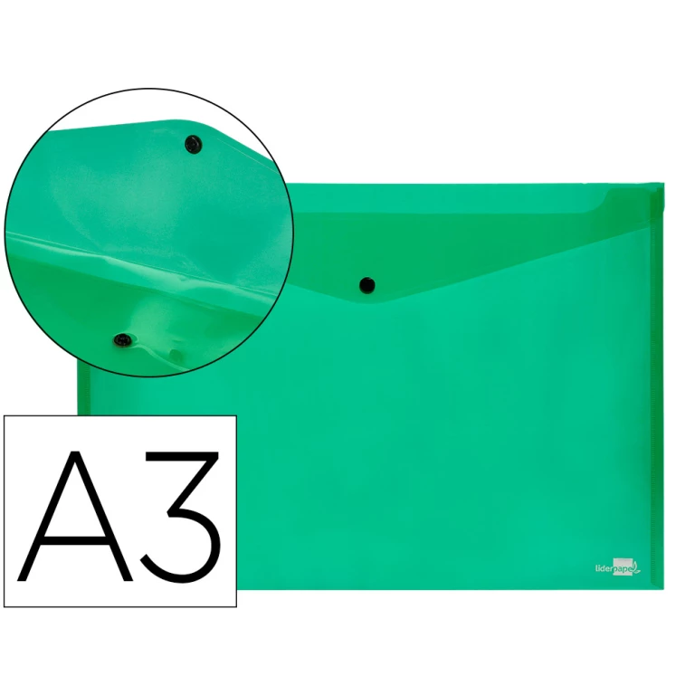 Thumbnail-Bolsa porta documentos liderpapel com mola din a3 verde