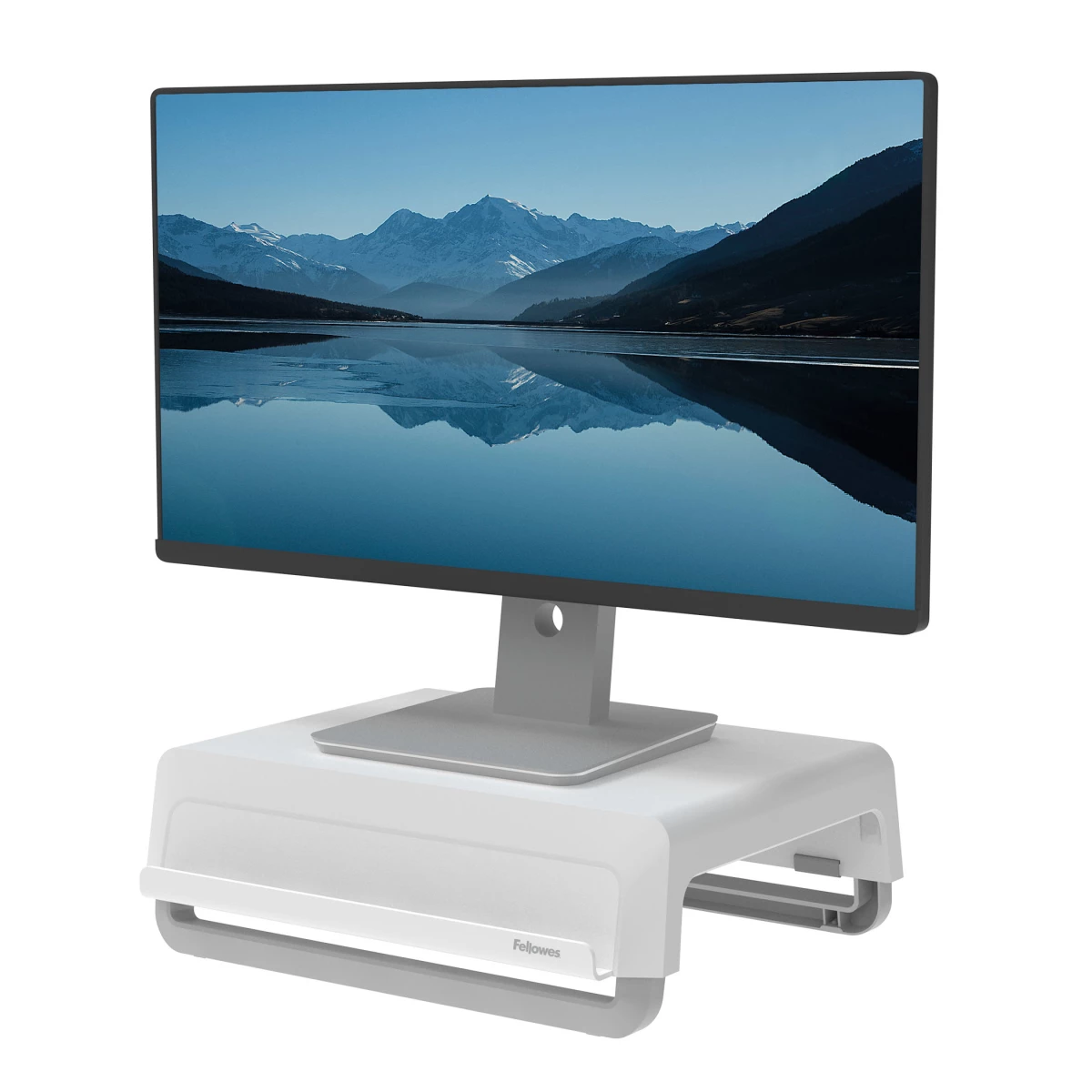 Thumbnail-Fellowes Breyta Monitor Ständer tragbar mit Handgriff weiß Cinzento, Branco Secretária