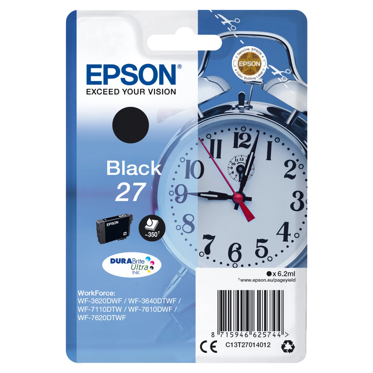 Thumbnail-Epson Alarm clock C13T27014012 tinteiro 1 unidade(s) Original Rendimento padrão Preto