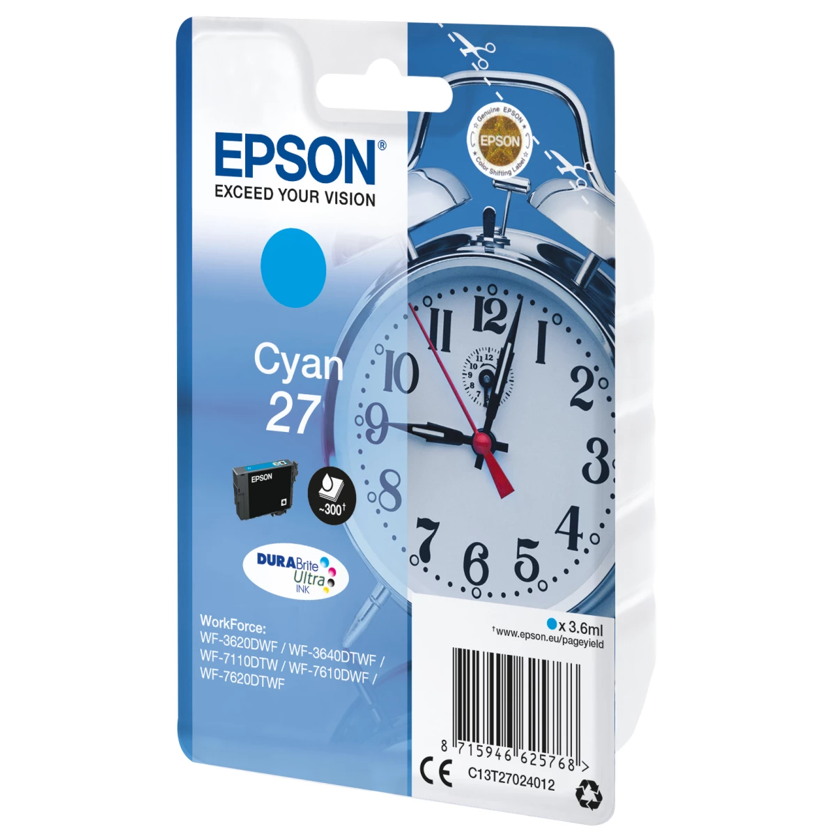 Galery – Epson Alarm clock C13T27024012 tinteiro 1 unidade(s) Original Rendimento padrão Ciano0