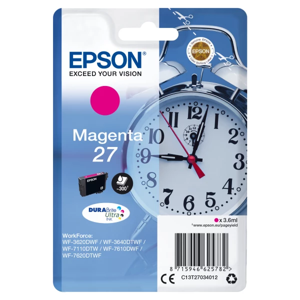 Thumbnail-Epson Alarm clock C13T27034012 tinteiro 1 unidade(s) Original Rendimento padrão Magenta