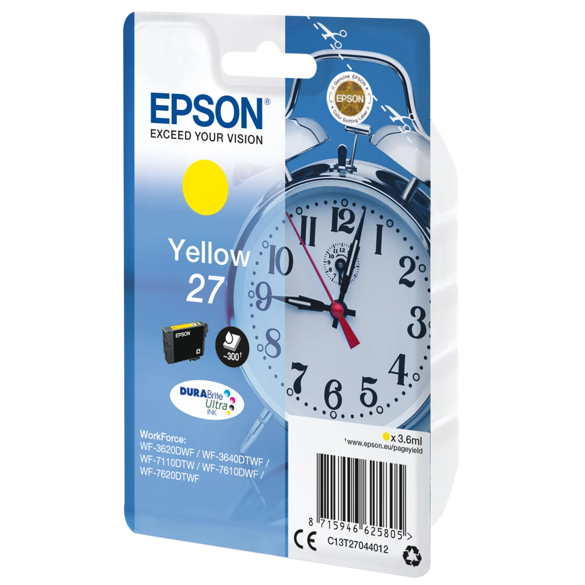 Galery – Epson Alarm clock C13T27044012 tinteiro 1 unidade(s) Original Rendimento padrão Amarelo0