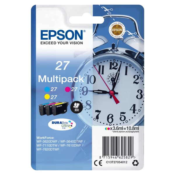 Thumbnail-Epson Alarm clock C13T27054012 tinteiro 1 unidade(s) Original Rendimento padrão Ciano, Magenta, Amarelo