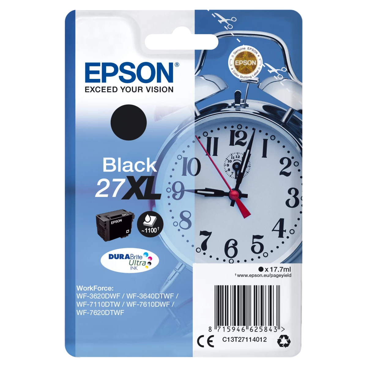 Thumbnail-Epson Alarm clock C13T27114012 tinteiro 1 unidade(s) Original Rendimento alto (XL) Preto