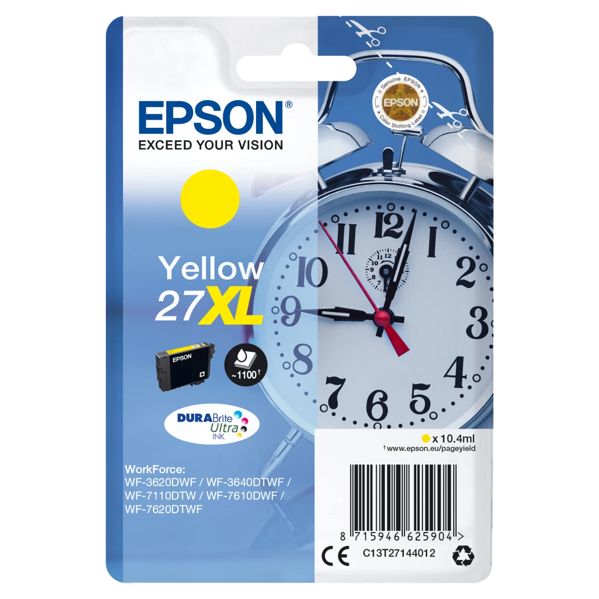 Thumbnail-Epson Alarm clock C13T27144012 tinteiro 1 unidade(s) Original Rendimento alto (XL) Amarelo