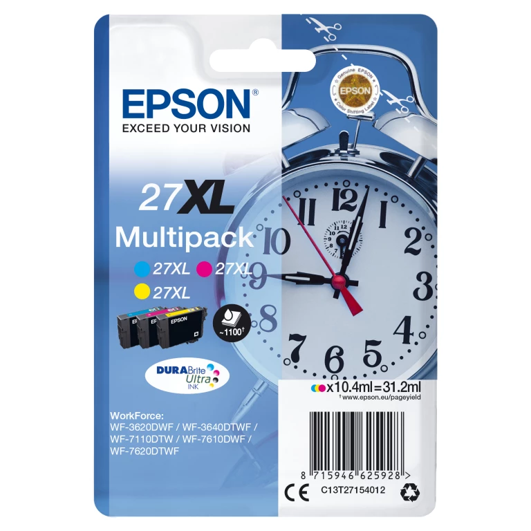 Thumbnail-Epson Alarm clock C13T27154012 tinteiro 1 unidade(s) Original Rendimento alto (XL) Ciano, Magenta, Amarelo