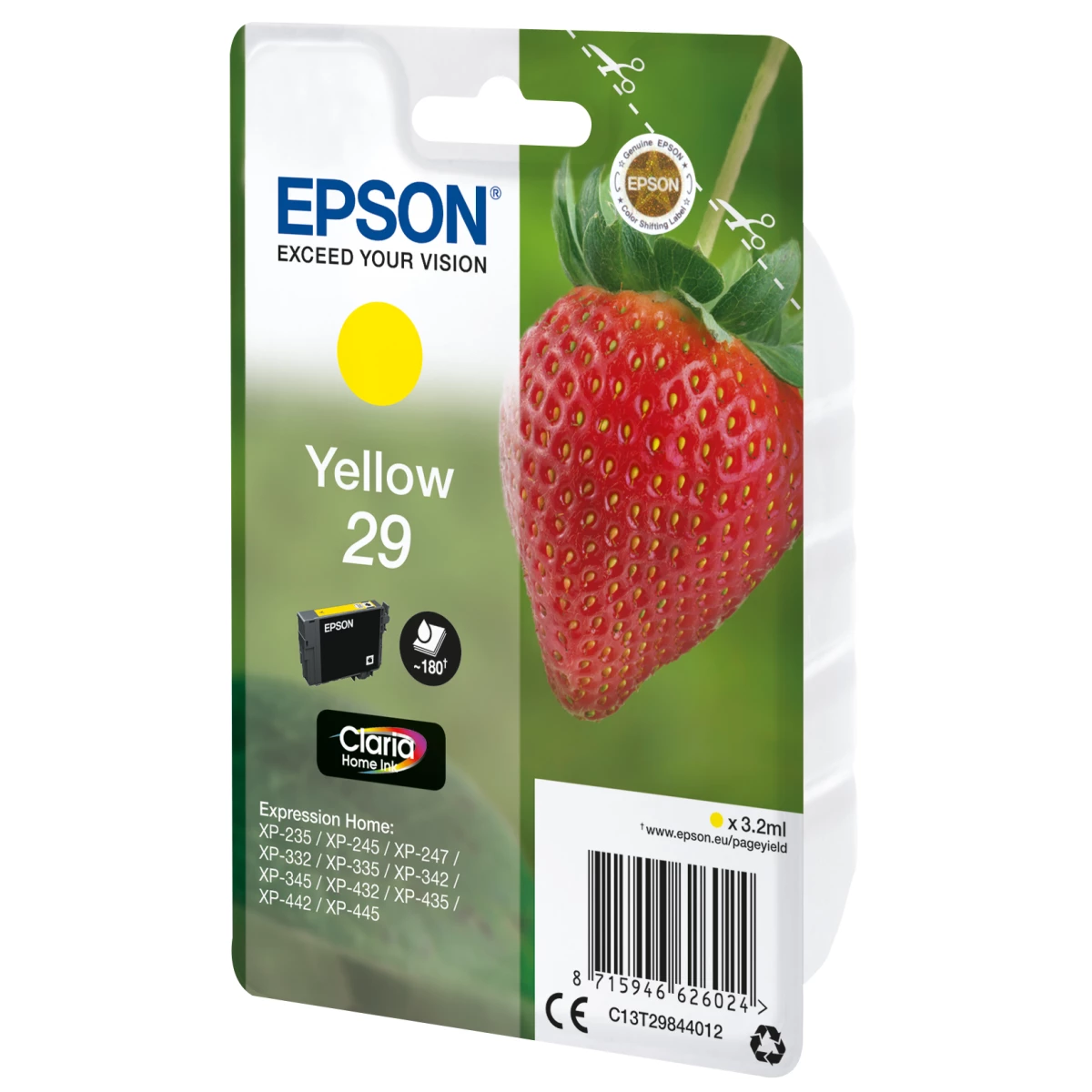 Galery – Epson Strawberry C13T29844012 tinteiro 1 unidade(s) Original Rendimento padrão Amarelo0