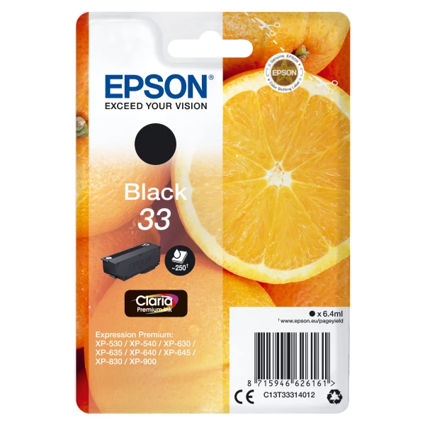 Thumbnail-Epson Oranges C13T33314012 tinteiro 1 unidade(s) Original Rendimento padrão Preto