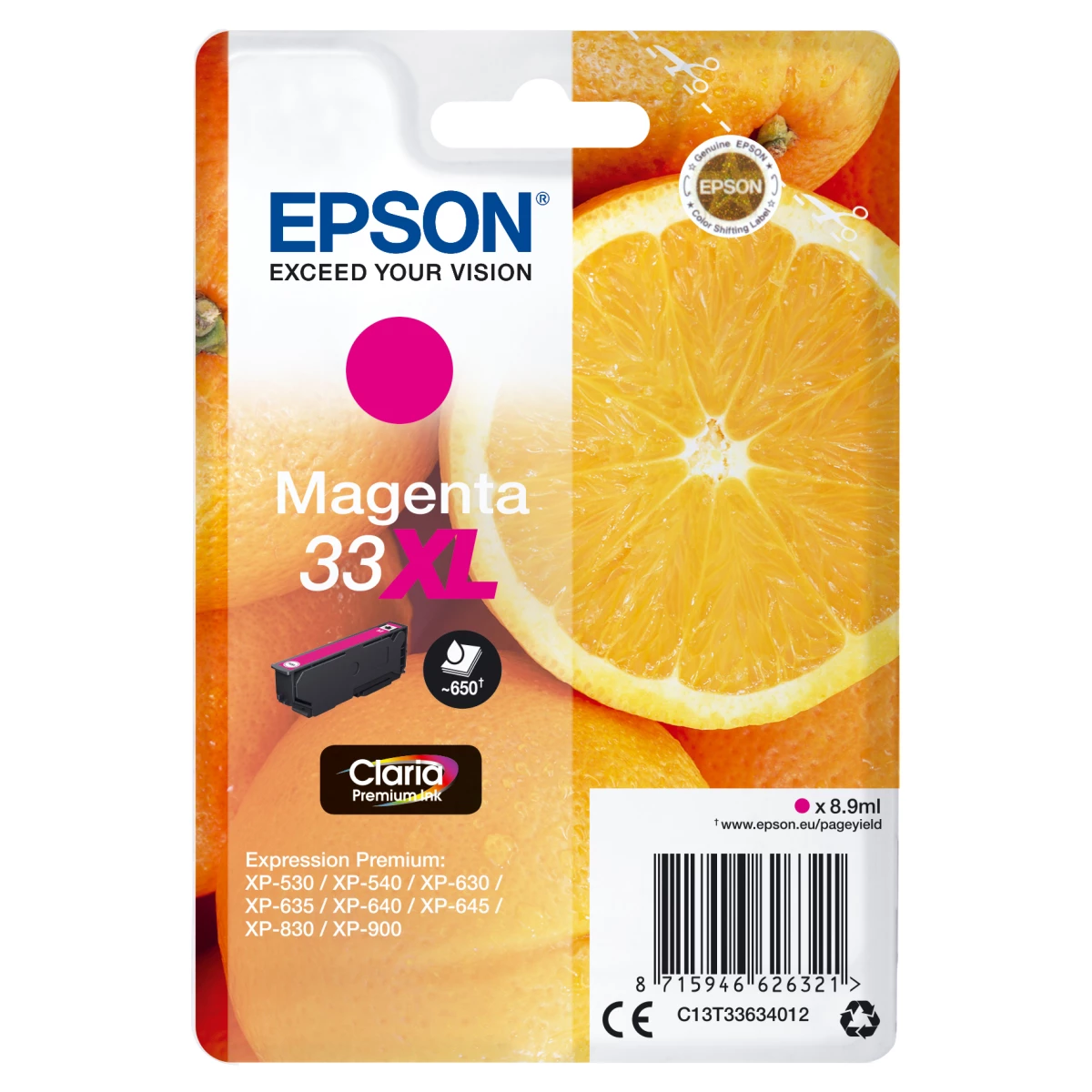 Thumbnail-Epson Oranges C13T33634012 tinteiro 1 unidade(s) Original Rendimento alto (XL) Magenta