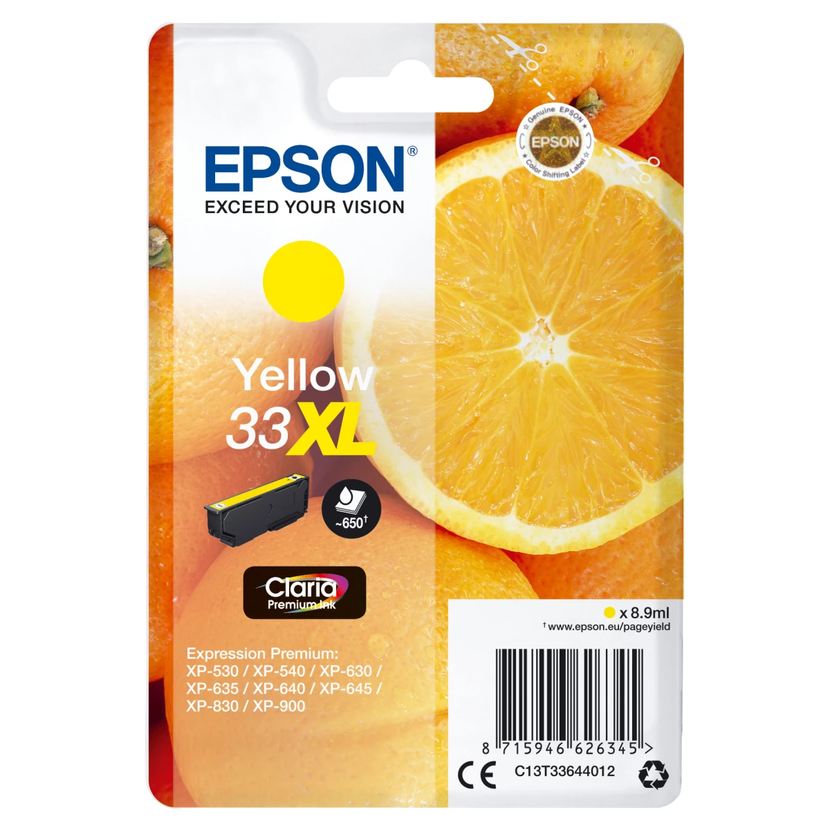 Thumbnail-Epson Oranges C13T33644012 tinteiro 1 unidade(s) Original Rendimento alto (XL) Amarelo