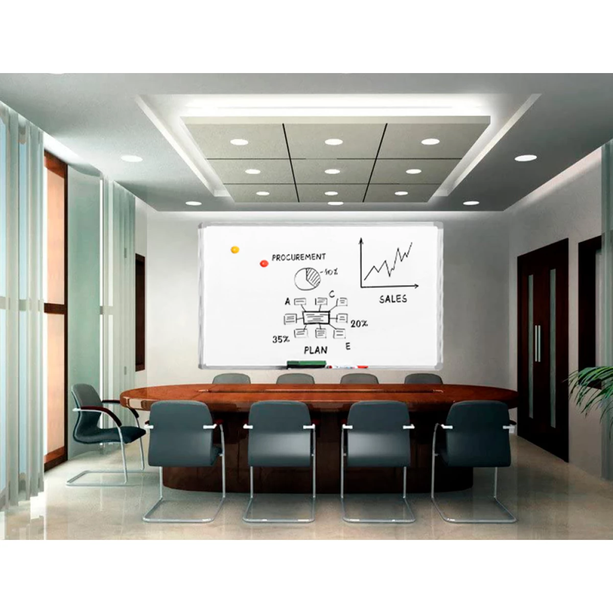 Galery – Quadro branco q-connect lacado magnetico caixilho aluminio 150×100 cm0