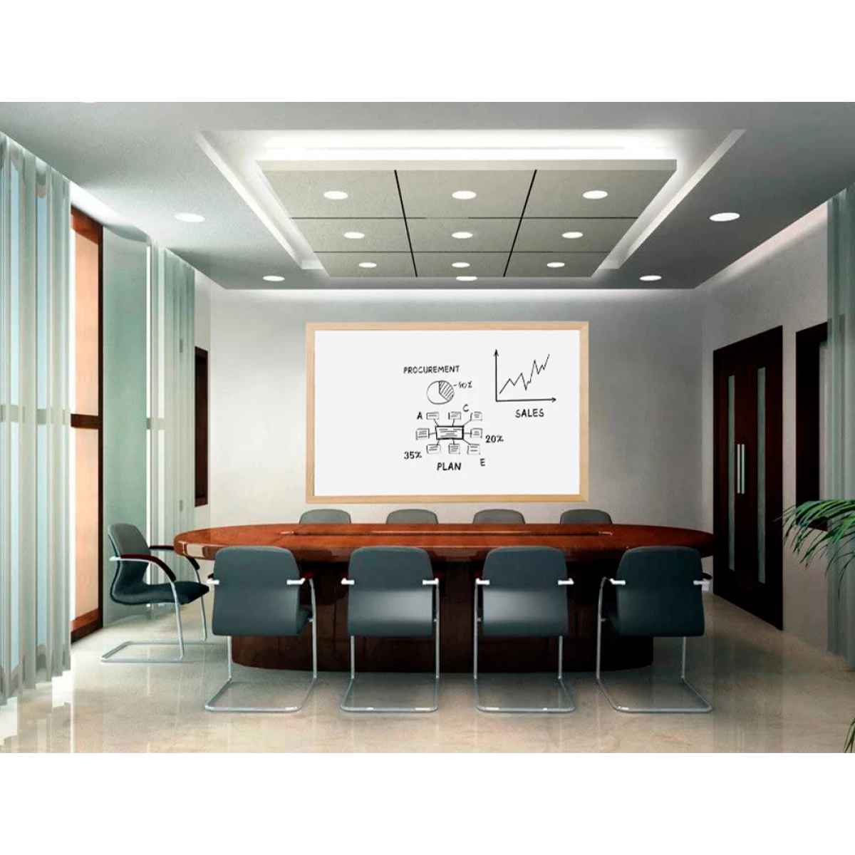 Galery – Quadro branco q-connect c/caixilho madeira 120×90 cm0