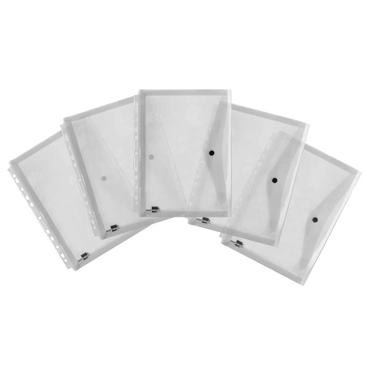 Galery – Bolsa porta documentos liderpapel multiperfurada din a4 packde 5 incolor transparente0