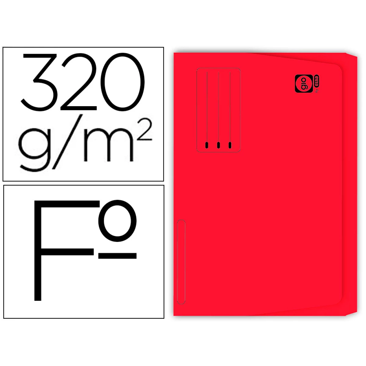 Thumbnail-Classificador gio em cartolina folio pocket vermelho com bolsa e aba – 25 unidades