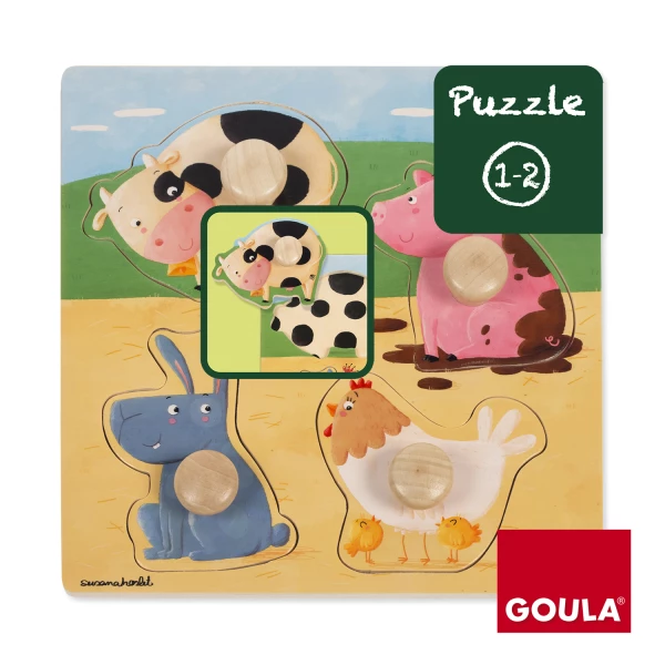 Thumbnail-Goula Farm Animals Puzzle Em forma de puzzle 4 unidade(s) Quinta