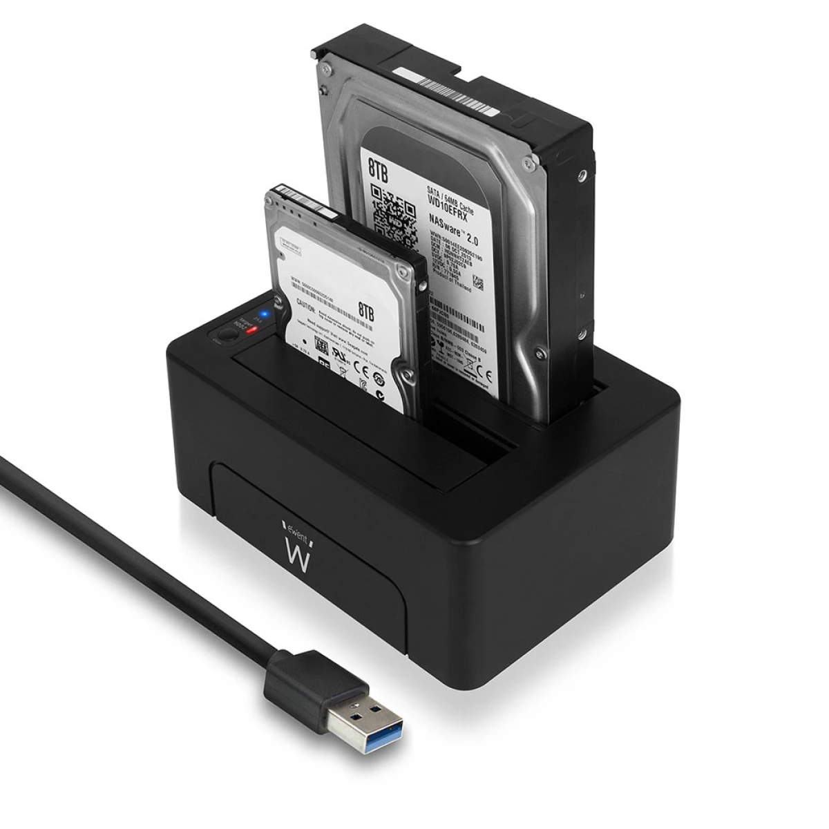 Thumbnail-Ewent EW7014 Docking Station para Discos Rígidos USB 3.2 Gen 1 (3.1 Gen 1) Type-A Preto