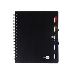 Galery – Caderno espiral liderpapel a4 micro executive capa plastico 100 f 80 gr quadricula 5mm 5 separadores com elastico preto0