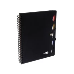 Galery – Caderno espiral liderpapel a4 micro executive capa plastico 100 f 80 gr quadricula 5mm 5 separadores com elastico preto0