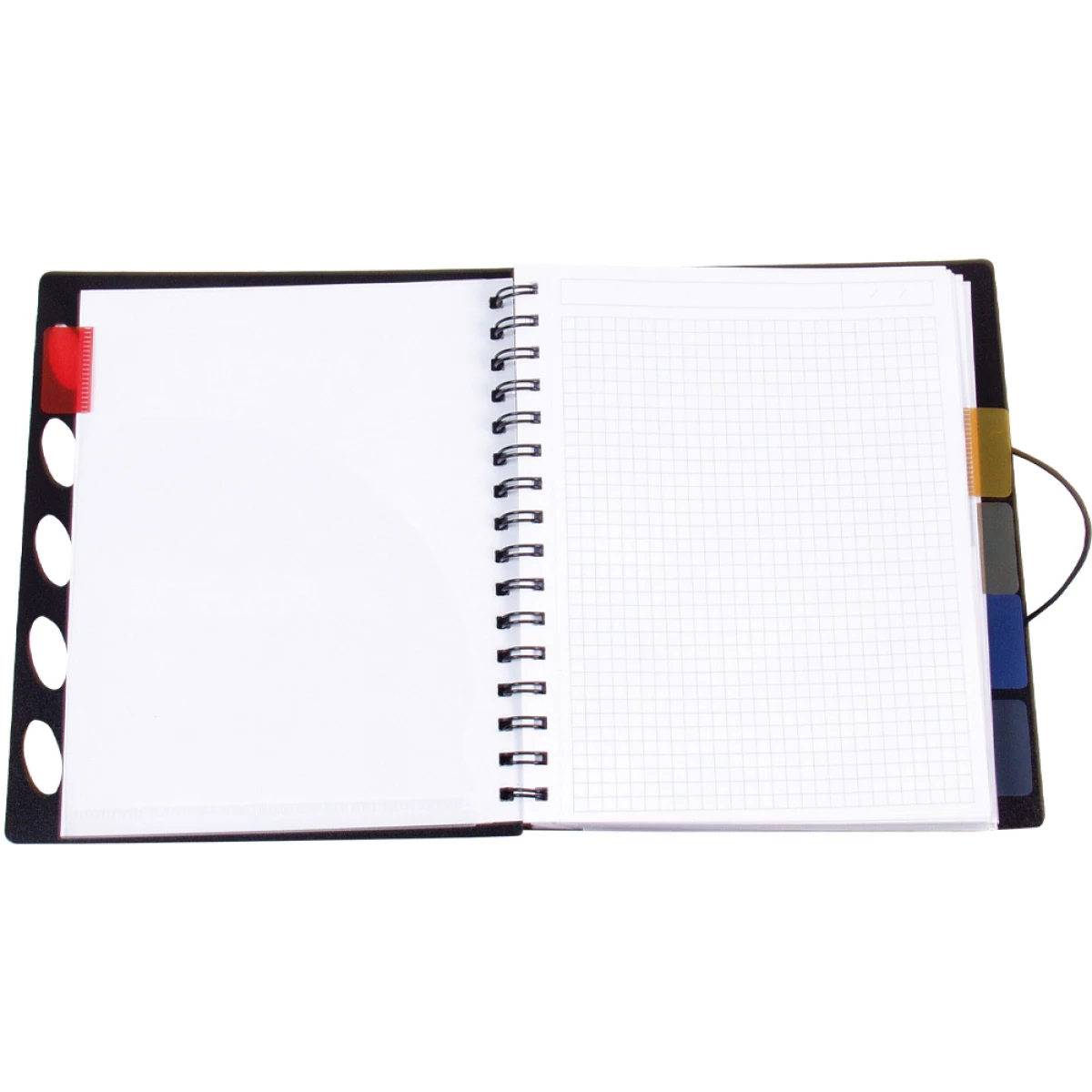 Galery – Caderno espiral liderpapel a4 micro executive capa plastico 100 f 80 gr quadricula 5mm 5 separadores com elastico preto0