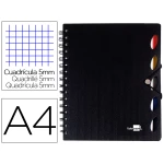 Thumbnail-Caderno espiral liderpapel a4 micro executive capa plastico 100 f 80 gr quadricula 5mm 5 separadores com elastico preto