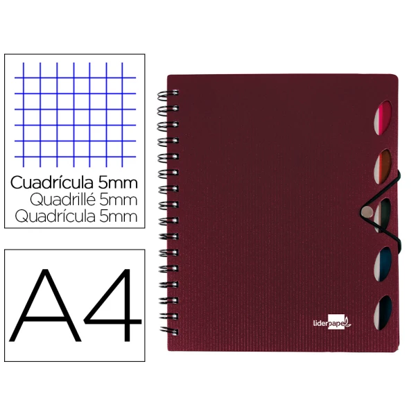 Thumbnail-Caderno espiral liderpapel executive 100 fls a4 bordeaux quad