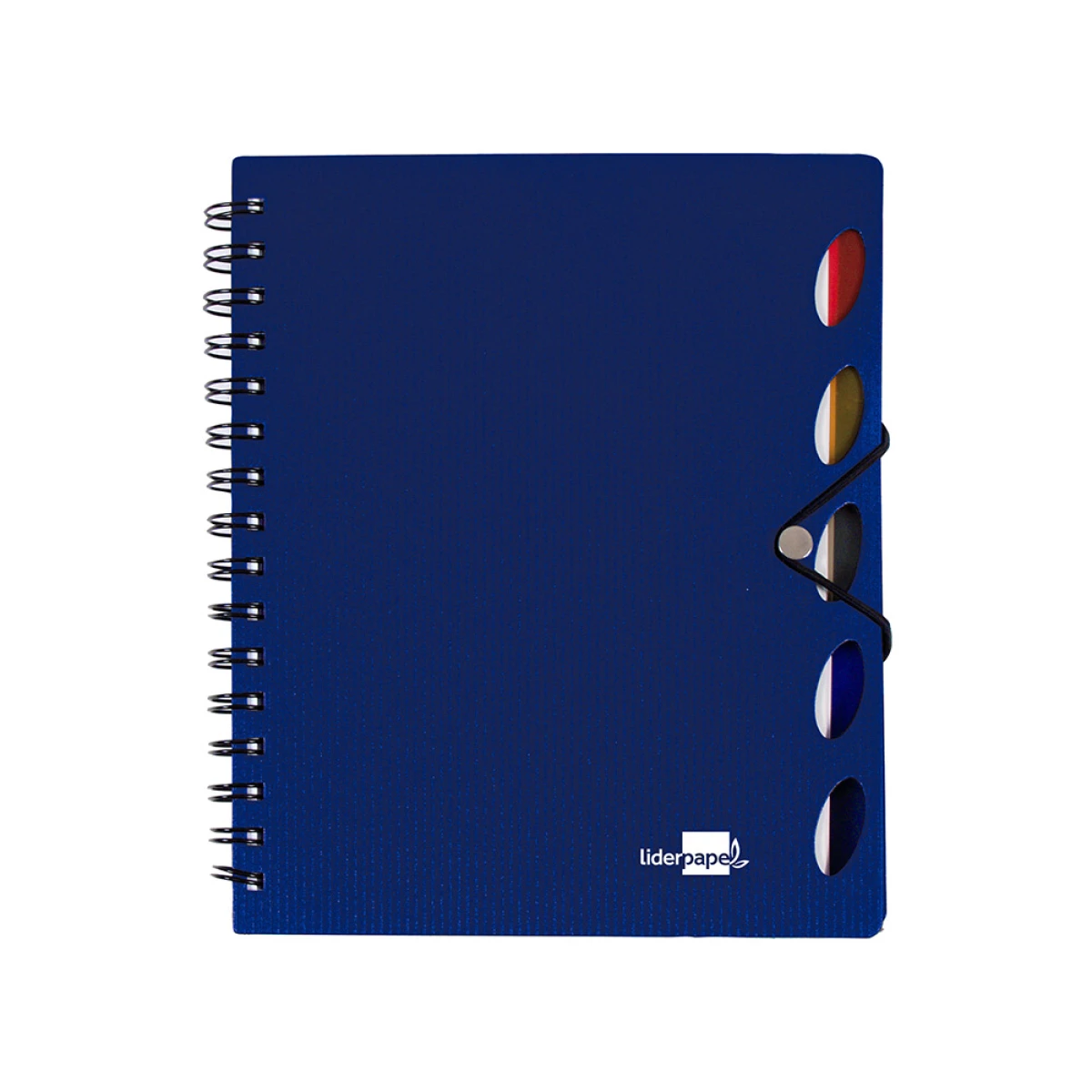 Galery – Caderno espiral liderpapel a5 micro executive capa plastico 100 f 80 gr quadricula 5mm 5 separadores com elastico azul0